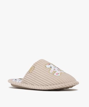 Chaussons fille mules en velours côtelé - LuluCastagnette vue2 - LULU CASTAGNETT - GEMO