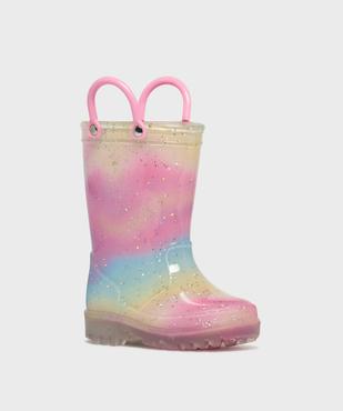 Bottes de pluie bébé fille à paillettes avec anses vue9 - LITTLE LOVE - GEMO