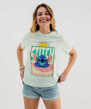 Tee-shirt manches courtes imprimé patiné femme - Stitch vue1 - LILO & STITCH - GEMO