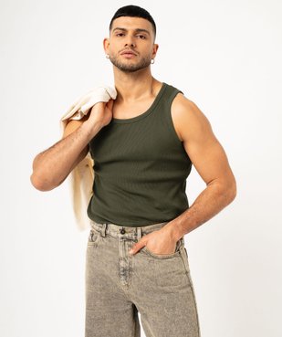 Débardeur uni en maille côtelée homme vue4 - GEMO 4G HOMME - GEMO