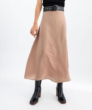 Jupe longue en matière satinée femme vue1 - GEMO 4G FEMME - GEMO
