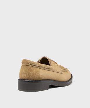 Derbies en cuir suède inspiration mocassins à patte frangée femme - Tanéo vue4 - TANEO - GEMO