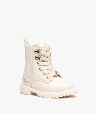 Boots fille unies à lacets irisés et col chaussette - Lulu Castagnette vue2 - LULU CASTAGNETT - GEMO