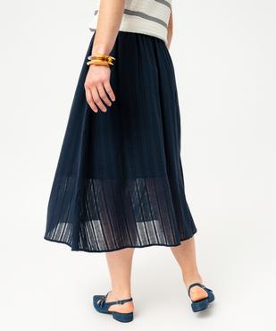 Jupe midi à boutons en coton/lin mélangés femme - LuluCastagnette vue3 - LULUCASTAGNETTE - GEMO