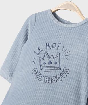 Pyjama en velours côtelé et pont-dos pressionné bébé vue2 - GEMO 4G BEBE - GEMO
