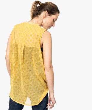 Tunique femme imprimée en voile sans manches vue3 - GEMO(FEMME PAP) - GEMO