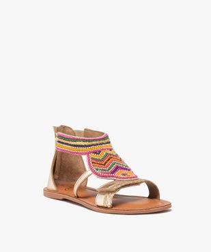 Sandales fille dessus en perles colorées avec talon fermé à zip vue2 - GEMO (ENFANT) - GEMO