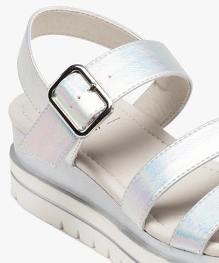 Sandales femme compensées à brides irisées vue6 - GEMO(URBAIN) - GEMO