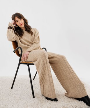 Pantalon large en lainage femme vue5 - GEMO(FEMME PAP) - GEMO