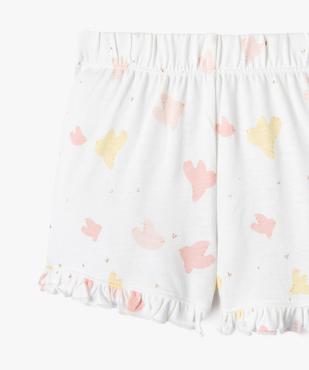 Pyjashort 2 pièces avec motif oiseaux bébé fille vue3 - GEMO 4G BEBE - GEMO
