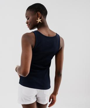 Débardeur en maille côtelée avec col V boutonné femme vue3 - GEMO 4G FEMME - GEMO