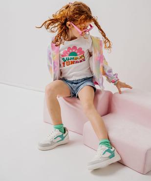 Tee-shirt à manches courtes avec finitions froncées fille vue6 - GEMO (ENFANT) - GEMO