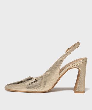 Escarpins à haut talon trapèze et bout pointu femme vue3 - FOLLOW ME - GEMO