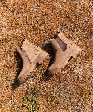Boots Chelsea zippées en suédine et semelle crantée fille - LuluCastagnette vue7 - LULUCASTAGNETTE - GEMO