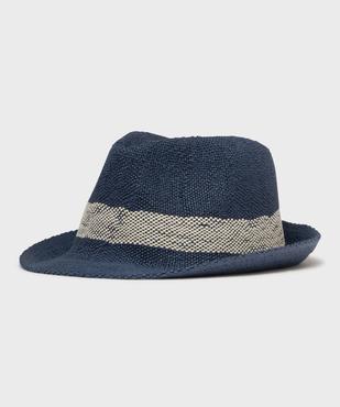 Chapeau en paille de papier avec bande contrastante homme vue1 - GEMO (ACCESS) - GEMO