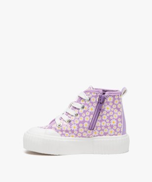 Baskets fille mi-cut à zip et semelle épaisse avec motifs vue3 - PREMIER PRIX BY GEMO - GEMO