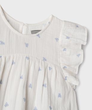 Chemise de nuit en gaze de coton à manches volantées fille - LuluCastagnette vue2 - LULUCASTAGNETTE - GEMO