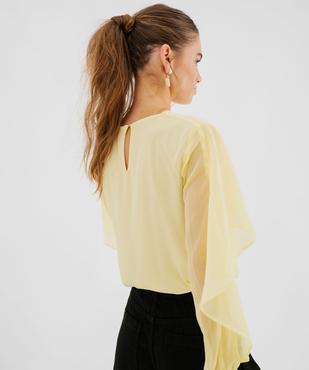 Blouse manches longues en voile avec col fantaisie femme vue3 - GEMO(FEMME PAP) - GEMO