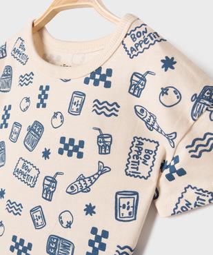 Short en coton imprimé bébé garçon vue2 - GEMO 4G BEBE - GEMO