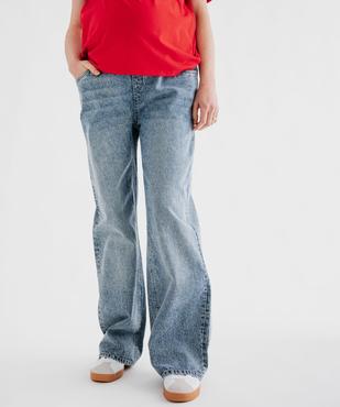 Jean de grossesse wide leg en denim délavé vue7 - GEMO 4G MATERN - GEMO