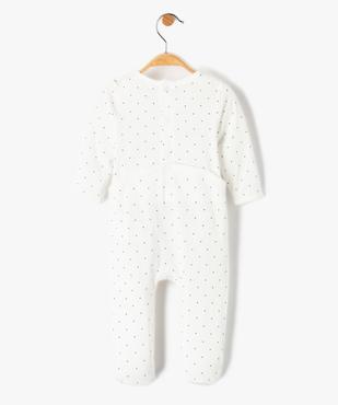 Pyjama bébé pont-dos en jersey à pois et motif lapin vue3 - GEMO(BB COUCHE) - GEMO