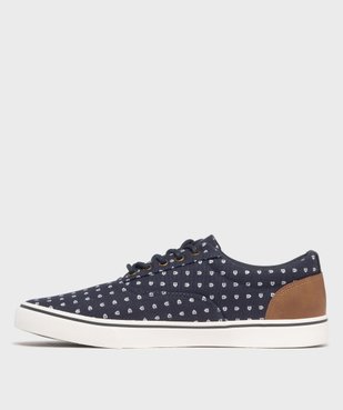 Tennis en toile à motifs fermeture lacets homme - Urban Steps vue3 - URBAN STEPS GEMO FOR GOOD - GEMO