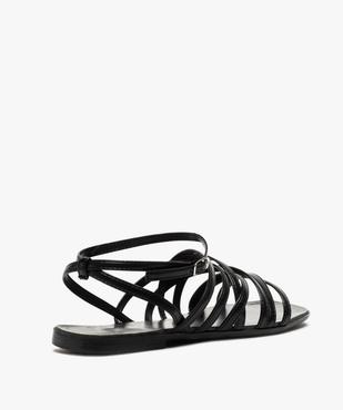 Sandales femme à talon plat et fines brides entrelacées vue4 - GEMO (CASUAL) - GEMO