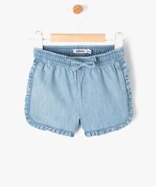 Short en chambray à volants et taille élastiquée bébé fille vue1 - GEMO 4G BEBE - GEMO