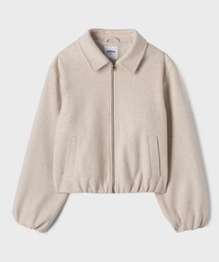 Veste zippée effet laine fille vue1 - GEMO (JUNIOR) - GEMO