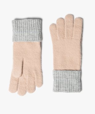 Gants femme avec poignets contrastant et liseré pailleté vue1 - GEMO (ACCESS) - GEMO