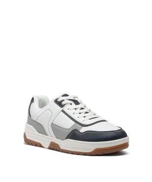 Baskets homme tricolores à lacets style casual vue3 - GEMO (SPORTSWR) - GEMO