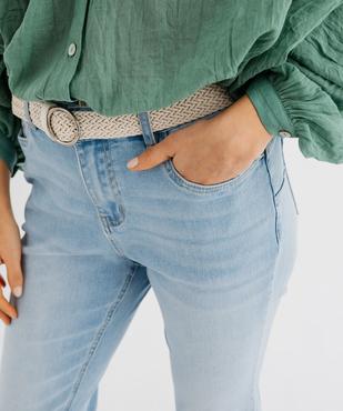 Jean Slim longueur 7/8ème avec ceinture femme vue2 - GEMO(FEMME PAP) - GEMO