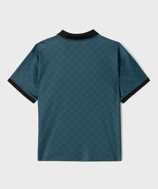 Tee-shirt manches courtes en mesh façon maillot de foot à col polo V garçon vue5 - GEMO (JUNIOR) - GEMO