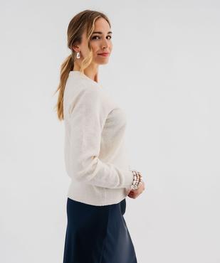 Gilet à col rond en maille fine femme vue1 - GEMO 4G FEMME - GEMO