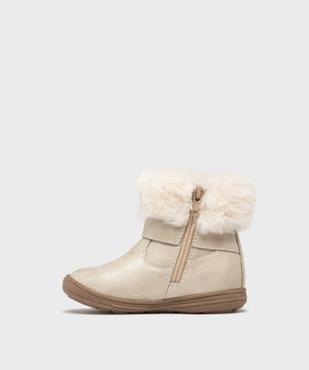 Boots fourrées à col duveteux et zip bébé fille vue3 - LOVELY WINGS - GEMO