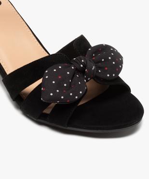 Sandales femme à talon dessus suédine et nœud en tissu vue6 - GEMO(URBAIN) - GEMO