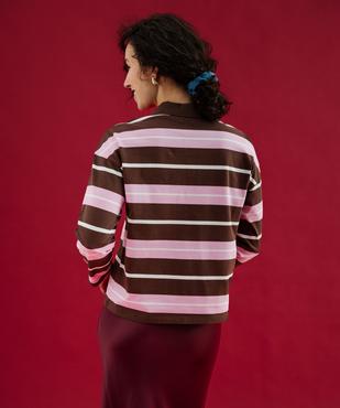 Polo rayé à manches longues femme vue5 - GEMO(FEMME PAP) - GEMO