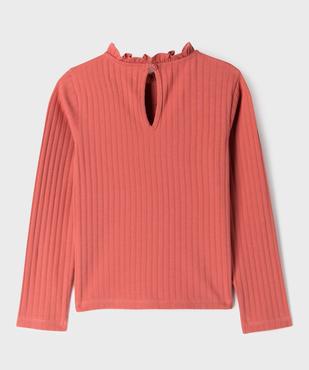 Tee-shirt manches longues avec col rond froncé fille vue3 - GEMO 4G FILLE - GEMO