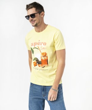 Tee-shirt manches courtes à motif estival homme vue1 - GEMO 4G HOMME - GEMO