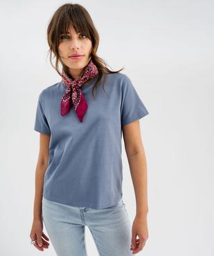 Tee-shirt manches courtes et col rond uni en coton résistant femme vue1 - GEMO(FEMME PAP) - GEMO