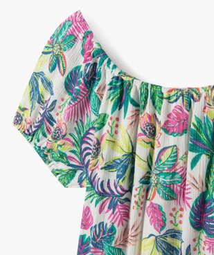 Chemise fille à manches courtes avec motifs tropicaux vue2 - GEMO 4G FILLE - GEMO