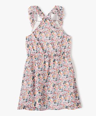 Robe fille sans manches à motifs fleuris et rayures pailletées vue3 - GEMO (ENFANT) - GEMO