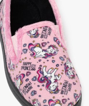 Chaussons fille pantoufles en velours motif licorne vue11 - GEMO 4G FILLE - GEMO
