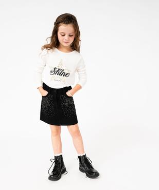 Jupe en denim avec strass fille vue1 - GEMO 4G FILLE - GEMO