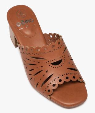 Mules femme à talon dessus large bride ajourée vue6 - GEMO(URBAIN) - GEMO