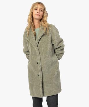 Manteau femme en sherpa fermeture boutons vue2 - GEMO(FEMME PAP) - GEMO