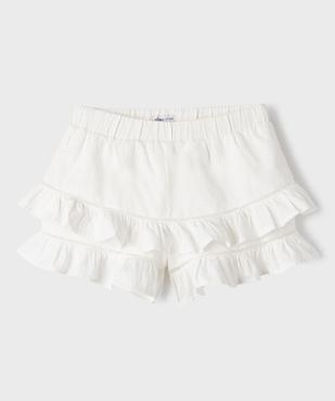 Short à volants en coton avec taille élastique fille vue2 - GEMO (JUNIOR) - GEMO