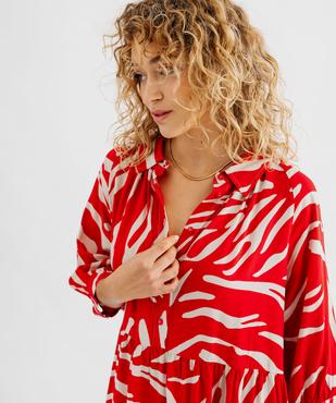 Robe à manches 3/4 imprimée en viscose femme  vue3 - GEMO 4G FEMME - GEMO