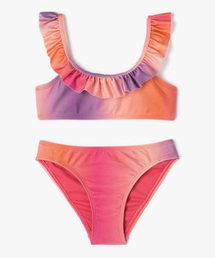 Maillot de bain deux pièces avec volant fille vue1 - GEMO 4G FILLE - GEMO