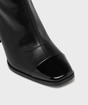 Boots chaussettes à talon et bout carré verni femme vue7 - FOLLOW ME G4G - GEMO